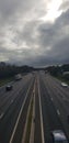 Aerial view of the M6 motorway in the United Kingdom.