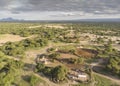 Aerial view of maasai boma