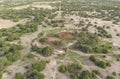 Aerial view of maasai boma