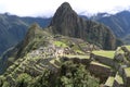 Aerial view of Machu Picchu, an Incan citadel set in the Andes Mountains in Peru Royalty Free Stock Photo