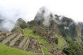 Aerial view of Machu Picchu, an Incan citadel set in the Andes Mountains in Peru Royalty Free Stock Photo