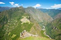 Aerial view of Machu Picchu from the top of Huayna Picchu Royalty Free Stock Photo