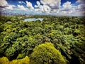 Aerial view of MacRitchie Reservoir and forest Royalty Free Stock Photo