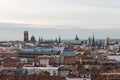 Aerial view of Madrid and towers of the Plaza Mayor Royalty Free Stock Photo