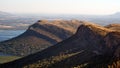 Aerial view of the Magliesberg Mountains and Hartbeespoort Dam Royalty Free Stock Photo