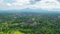 Aerial view of the Magnificent Borobudur temple. The world`s largest Buddhist monument Royalty Free Stock Photo