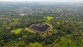 Aerial view of the Magnificent Borobudur temple. The world`s largest Buddhist monument, in Central Java. Central Java, Indonesia, Royalty Free Stock Photo