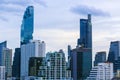 Aerial view of Mahanakhon building and other high building in Bangkok City on the sunny day