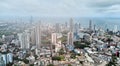 Aerial view of the main attraction, the Lotus Tower in the capital of Sri Lanka, Colombo Royalty Free Stock Photo