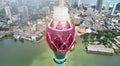 Aerial view of the main attraction, the Lotus Tower in the capital of Sri Lanka, Colombo Royalty Free Stock Photo