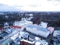 Aerial view of the main building of the University of Tartu. Royalty Free Stock Photo