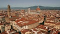 Aerial view of main landmark of Florence, the Cathedral or Cattedrale di Santa Maria del Fiore. Italy Royalty Free Stock Photo