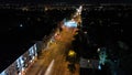 Aerial, Main street, Square, Night, Excerpt, Highway