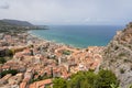 Aerial view of the majestic city of Cefalu in Sicily, southern Italy Royalty Free Stock Photo