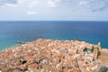 Aerial view of the majestic city of Cefalu in Sicily, southern Italy Royalty Free Stock Photo