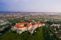 Aerial view of Palanok Castle, located on a hill in Mukacheve, Ukraine Royalty Free Stock Photo