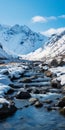 Winter Mountain Stream: A Stunning Uhd Image Of Serene Beauty