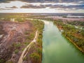 Aerial view of majestic Murray River. Royalty Free Stock Photo