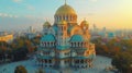 Sunset View of St. Alexander Nevsky Cathedral in Sofia