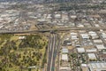 Aerial view of a major freeway interchange in the heart of Phoenix, Arizona Royalty Free Stock Photo