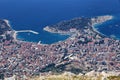 Aerial view of the Makarska city Royalty Free Stock Photo