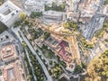 Aerial view of Malaga landmarks, Andalusia, Spain