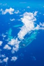 Aerial view of Maldives archipelago Baa Atoll Royalty Free Stock Photo