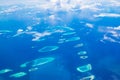 Aerial view of Maldives archipelago Baa Atoll Royalty Free Stock Photo