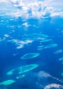 Aerial view of Maldives archipelago Baa Atoll Royalty Free Stock Photo