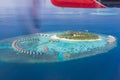 Aerial view of Maldives beach landscape Royalty Free Stock Photo