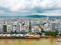 Aerial view of Malecon Simon Bolivar and 9 de Octubre Royalty Free Stock Photo