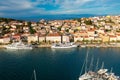 Aerial view of Mali Losinj town on Losinj island, Croatia Royalty Free Stock Photo