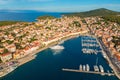 Aerial view of Mali Losinj town on Losinj island, Croatia Royalty Free Stock Photo