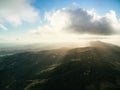 Aerial view mallorca valdemossa landscape on sunset