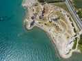 Aerial view of the Mamure Castle or Anamur Castle in Anamur Town, Turkey