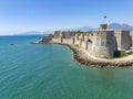 Aerial view of the Mamure Castle or Anamur Castle in Anamur Town, Turkey