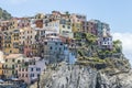 Aerial view of Manarola in Cinque Terre, beautiful town above the sea Royalty Free Stock Photo