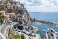 Aerial view of Manarola in Cinque Terre, beautiful town above the sea Royalty Free Stock Photo