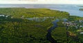 Aerial view of mangrove forest and river on the Siargao island. Philippines Royalty Free Stock Photo