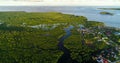 Aerial view of mangrove forest and river on the Siargao island. Philippines Royalty Free Stock Photo