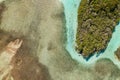 Aerial view of mangroves at Los Juanes in Morrocoy National Park, Venezuela. Royalty Free Stock Photo