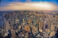 Aerial view of Manhattan New York City before sunset Royalty Free Stock Photo