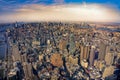 Aerial view of Manhattan New York City before sunset Royalty Free Stock Photo
