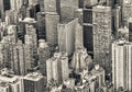 Aerial view of Manhattan skyline from helicopter in winter season, New York City Royalty Free Stock Photo