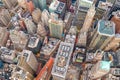 Aerial view of Manhattan skyline at sunset, New York City Royalty Free Stock Photo