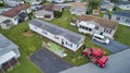 Aerial View of a Manufactured, Mobile, Prefab Home Being Removed Royalty Free Stock Photo