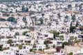 Aerial view of many Typical Aegean architecture houses