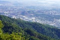Aerial view with Maracana neighborhood and in the middle of the picture the famous Maracana stadium and the Maracanazinho arena, Royalty Free Stock Photo