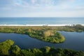 Aerial view of Marapendi Lagoon and Reserve at Barra da Tijuca - Rio de Janeiro, Brazil Royalty Free Stock Photo