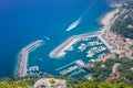 Aerial view of Maratea habor, Basilicata, Italy